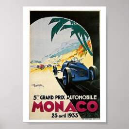Monaco Vintage resor Poster