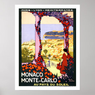 Monaco Vintage resor Poster