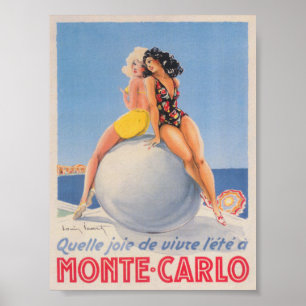 Monaco Vintage resor Poster