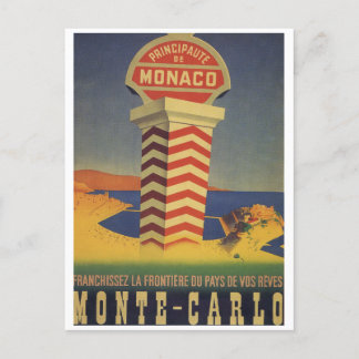 Monaco Vintage resor vykort Monte Carlo