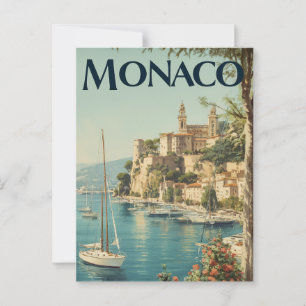 Monaco-vintagen Vykort