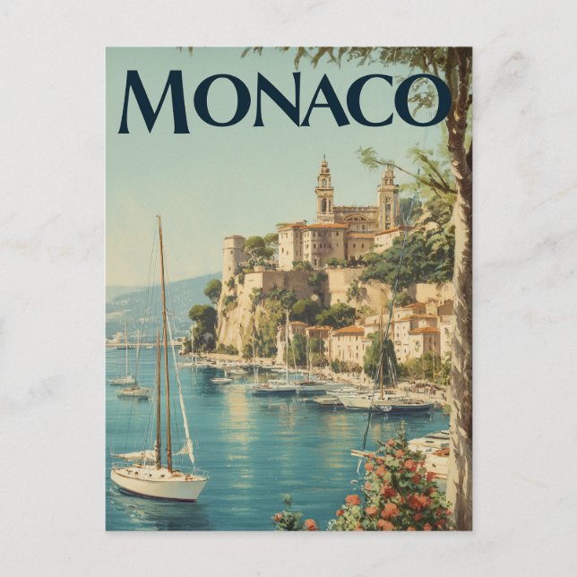 Monaco-vintagen Vykort (Framsida)