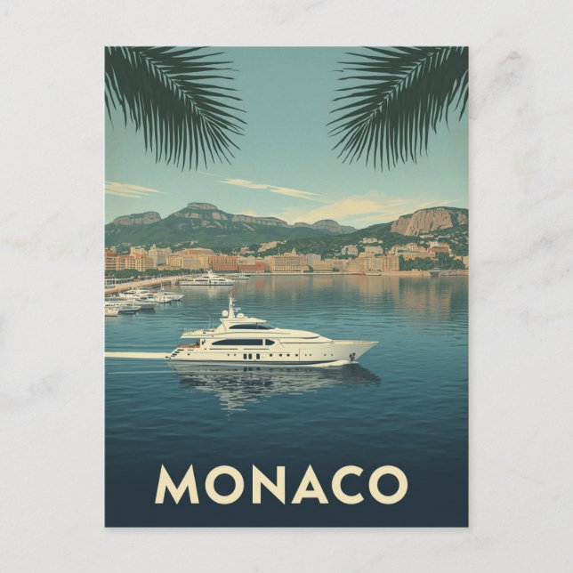 Monaco Yacht Harbor Travel Vykort (Framsida)