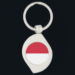 Monacos flagga swirl silverfärgad nyckelring<br><div class="desc">Monacos patriotiska flagga.</div>