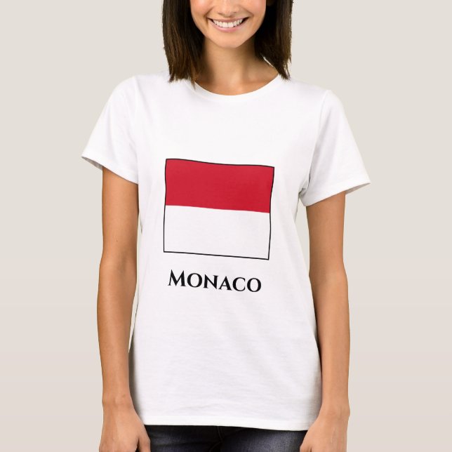Monacos flagga t shirt (Framsida)