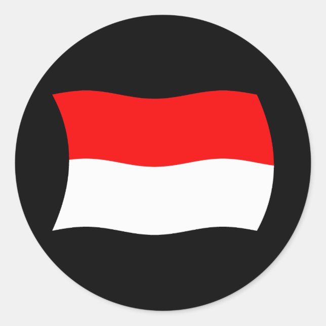 Monacos flagklistermärke runt klistermärke (Framsida)