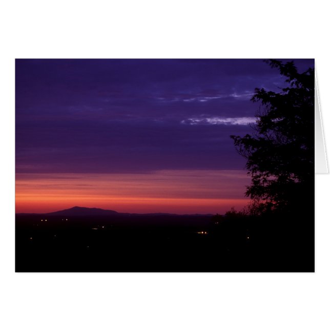 Monadnock från Wachusett Mountain Twilight Hälsningskort (Framsidan Horizontal)