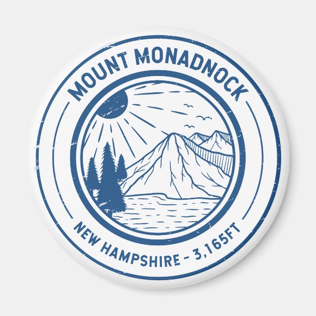 Monadnock New Hampshire Hiking Skiing Travel Magnet (Framsidan)
