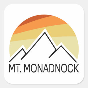 Monadnock New Hampshire Retro Fyrkantigt Klistermärke