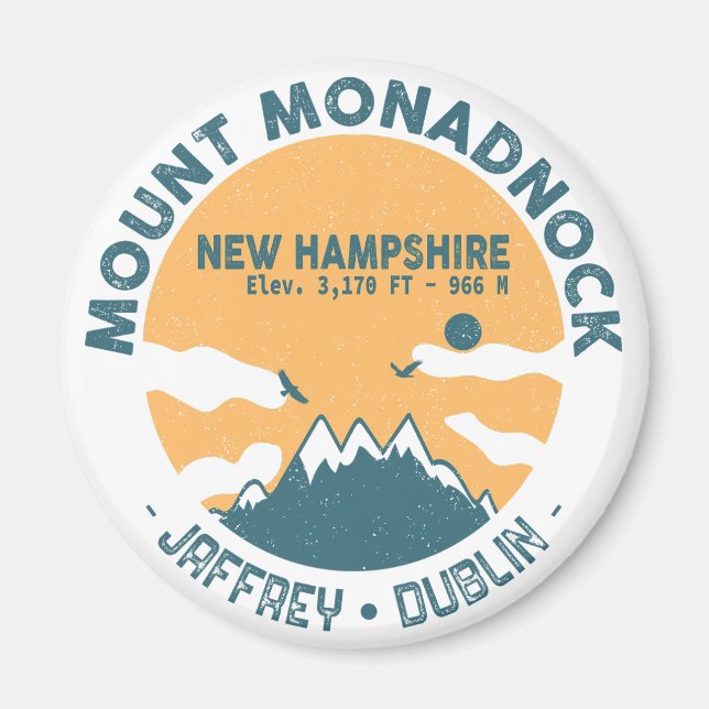 Monadnock New Hampshire - Retro Vintage Magnet (Framsidan)
