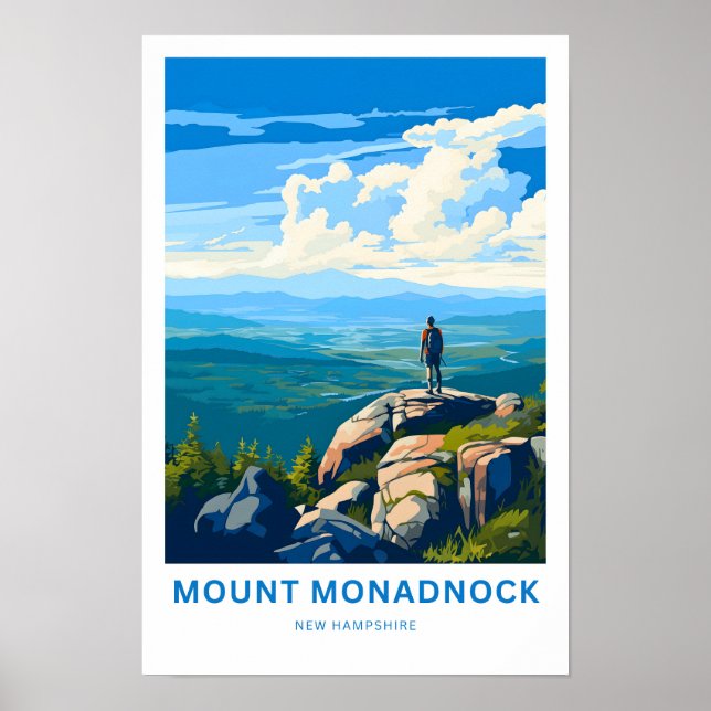 Monadnock New Hampshire Travel Skriv ut Poster (Framsidan)