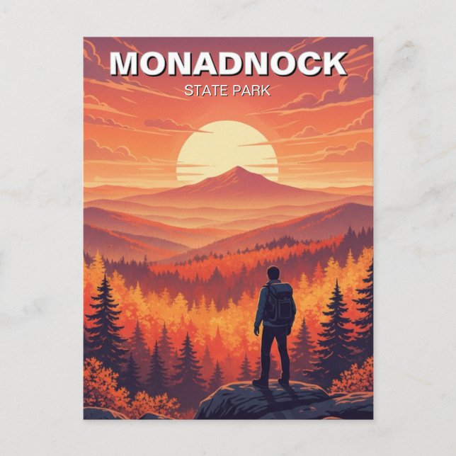 Monadnock New Hampshire Travel Vykort (Framsida)