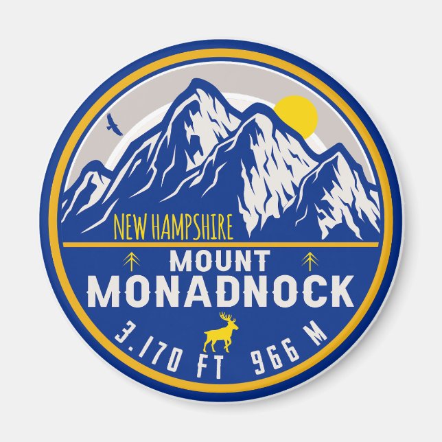 Monadnock New Hampshire Vintage Souvenirs Magnet (Framsidan)