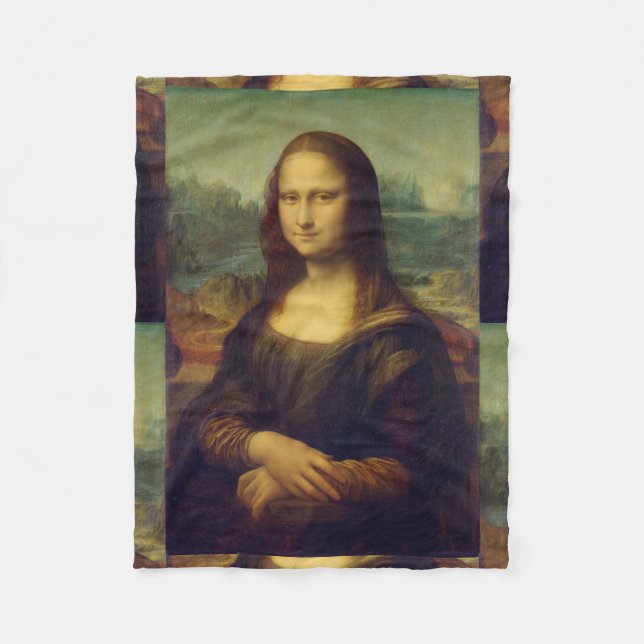 Monaen Lisa av Leonardo Da Vinci Fleecefilt (Framsidan)