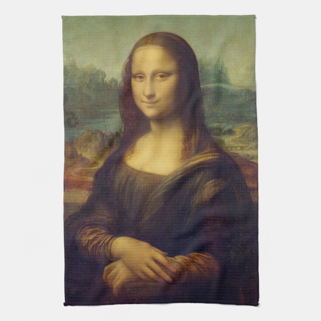 Monaen Lisa av Leonardo Da Vinci Kökshandduk (Vertikal)