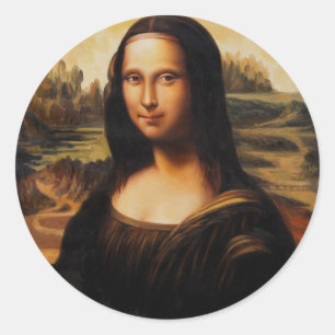 Monaen Lisa av Leonardo Da Vinci Runt Klistermärke