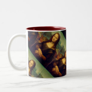 Monaen Lisa av Leonardo Da Vinci Två-Tonad Mugg