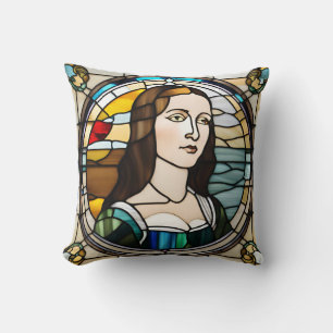 Monalisa Stached Glass Art Stil Kudde