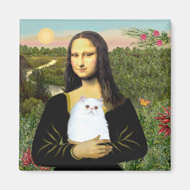 MonaLisa - Vit perser kattunge #49 Magnet (Framsidan)