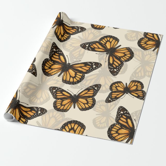 Monarch Butterfles Presentpapper (Utrullad)