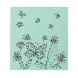 Monarch Butterflies and Flowers Note Pad Anteckningsblock