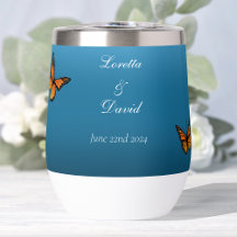 Monarch Butterflies Blue Ombre