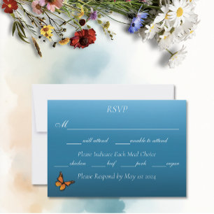Monarch Butterflies Blue Ombre OSA Kort