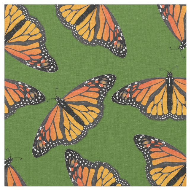 Monarch Butterflies Butterfly Fabric Tyg (Närbild)