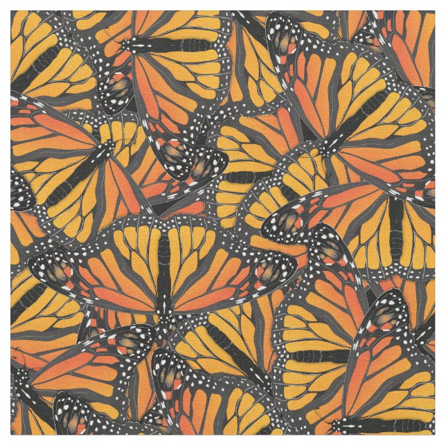 Monarch Butterflies Butterfly Fabric Tyg (Närbild)
