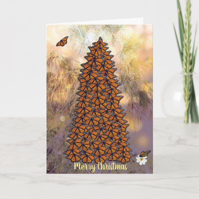 Monarch Butterflies Julgran-kort Helgkort (Framsida)