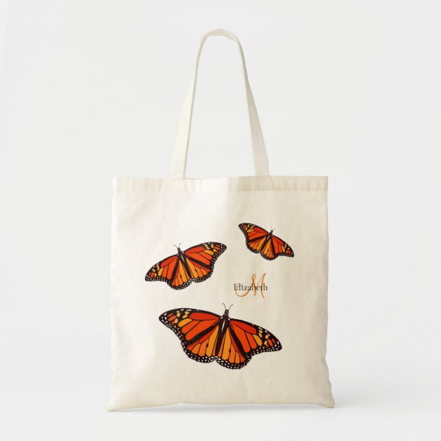 Monarch Butterflies monogramme Tygkasse (Framsidan)