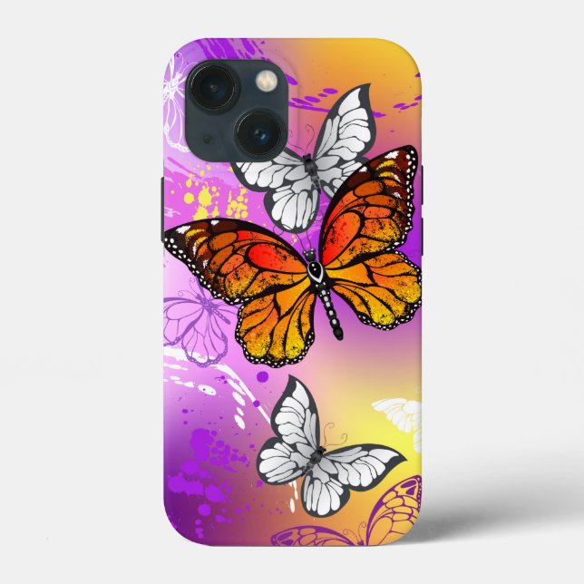 Monarch Butterflies on Lila Background (Baksida)