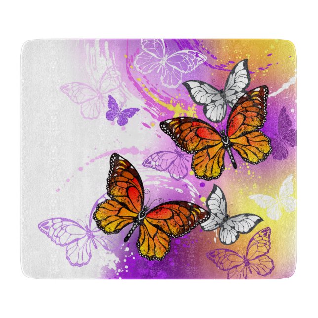 Monarch Butterflies on Lila Background (Framsidan)
