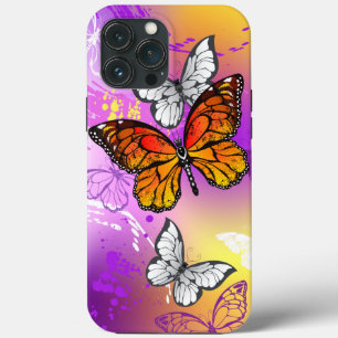Monarch Butterflies on Lila Background