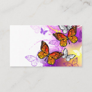 Monarch Butterflies on Lila Background