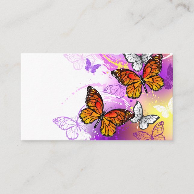Monarch Butterflies on Lila Background (Framsida)