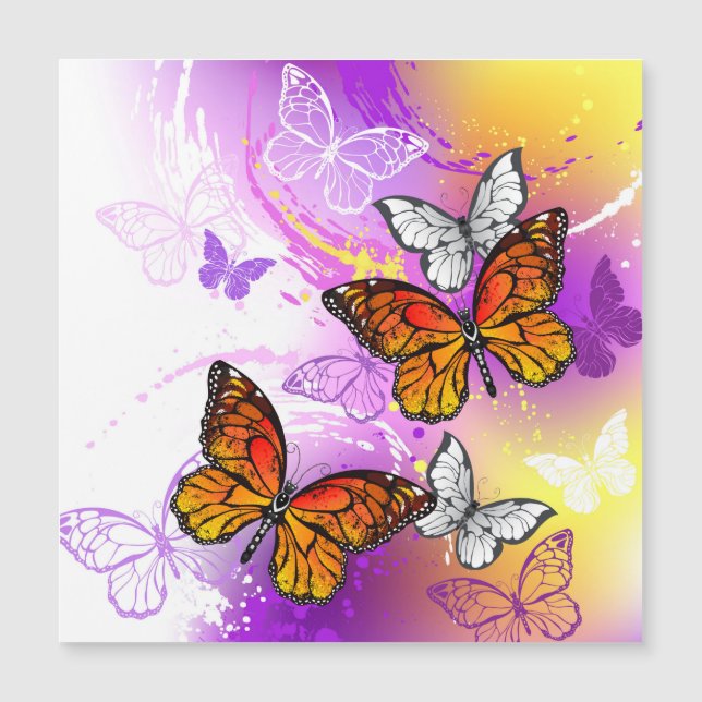 Monarch Butterflies on Lila Background (Framsida)