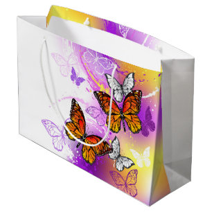Monarch Butterflies on Lila Background