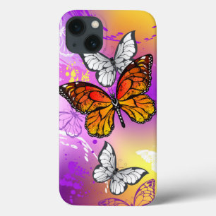 Monarch Butterflies on Lila Background