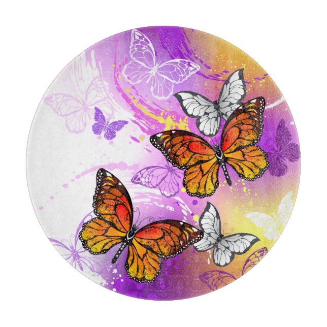 Monarch Butterflies on Lila Background (Framsidan)