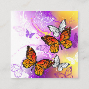 Monarch Butterflies on Lila Background