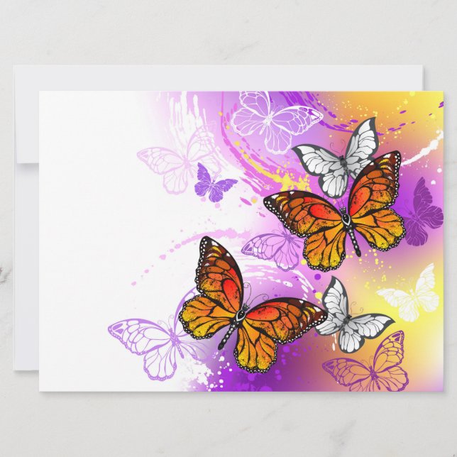 Monarch Butterflies on Lila Background (Framsida)