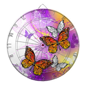 Monarch Butterflies on Lila Background Darttavla