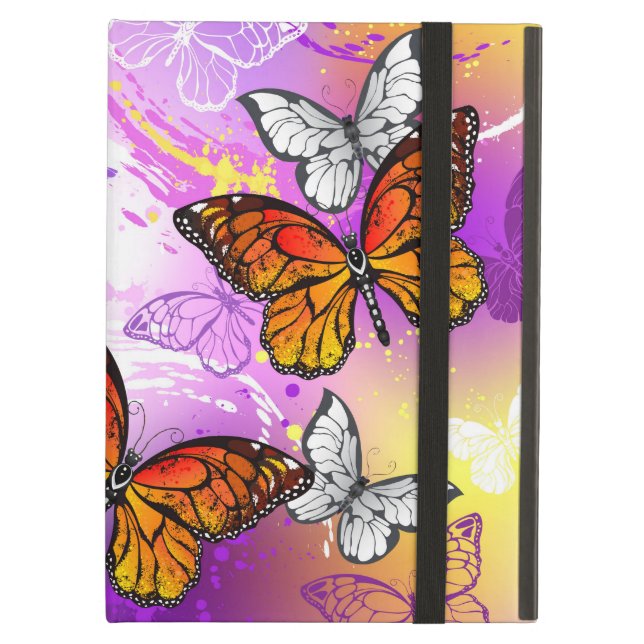 Monarch Butterflies on Lila Background Fodral För iPad Air (Framsidan Closed)