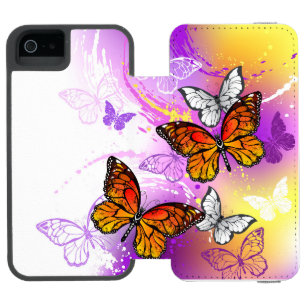 Monarch Butterflies on Lila Background