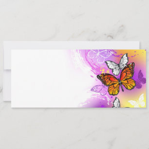 Monarch Butterflies on Lila Background Julkort