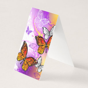 Monarch Butterflies on Lila Background Kort
