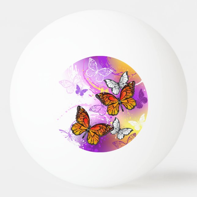 Monarch Butterflies on Lila Background Pingisboll (Framsidan)