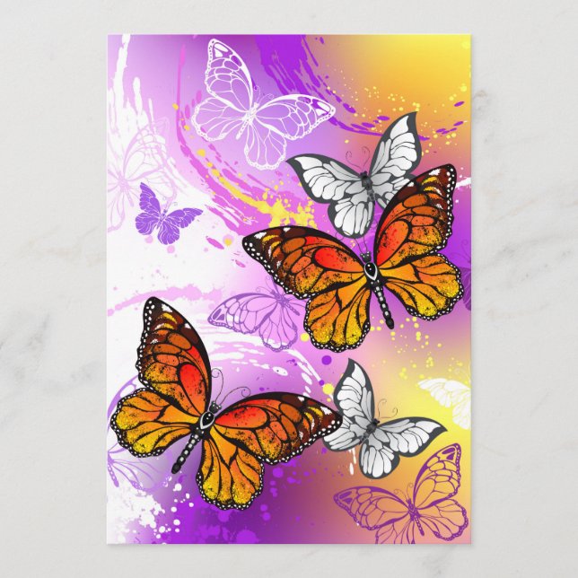 Monarch Butterflies on Lila Background Program (Framsida)