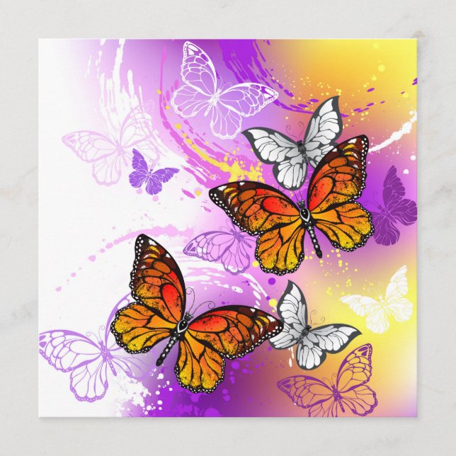 Monarch Butterflies on Lila Background Program (Framsida)